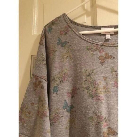 Lularoe Irma Butterflies Grey 2XL - Picture 2 of 3